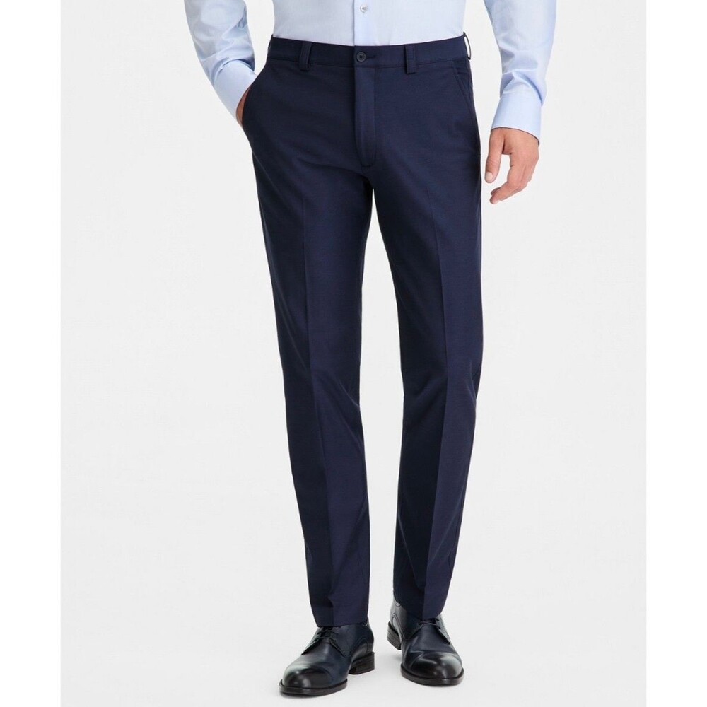 $95 NEW CALVIN KLEIN Mens 32x30 Navy Skinny Trousers/Dress Pants/Slacks